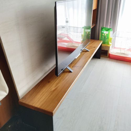 緬甸柚木+鐵件電視層板